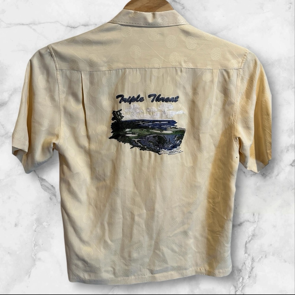 Nat Nast 100% Silk Limited Edition "Triple Threat" Golf Short Sleeve Silk‎ M